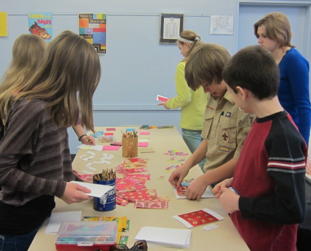 Confirmation making Valentines